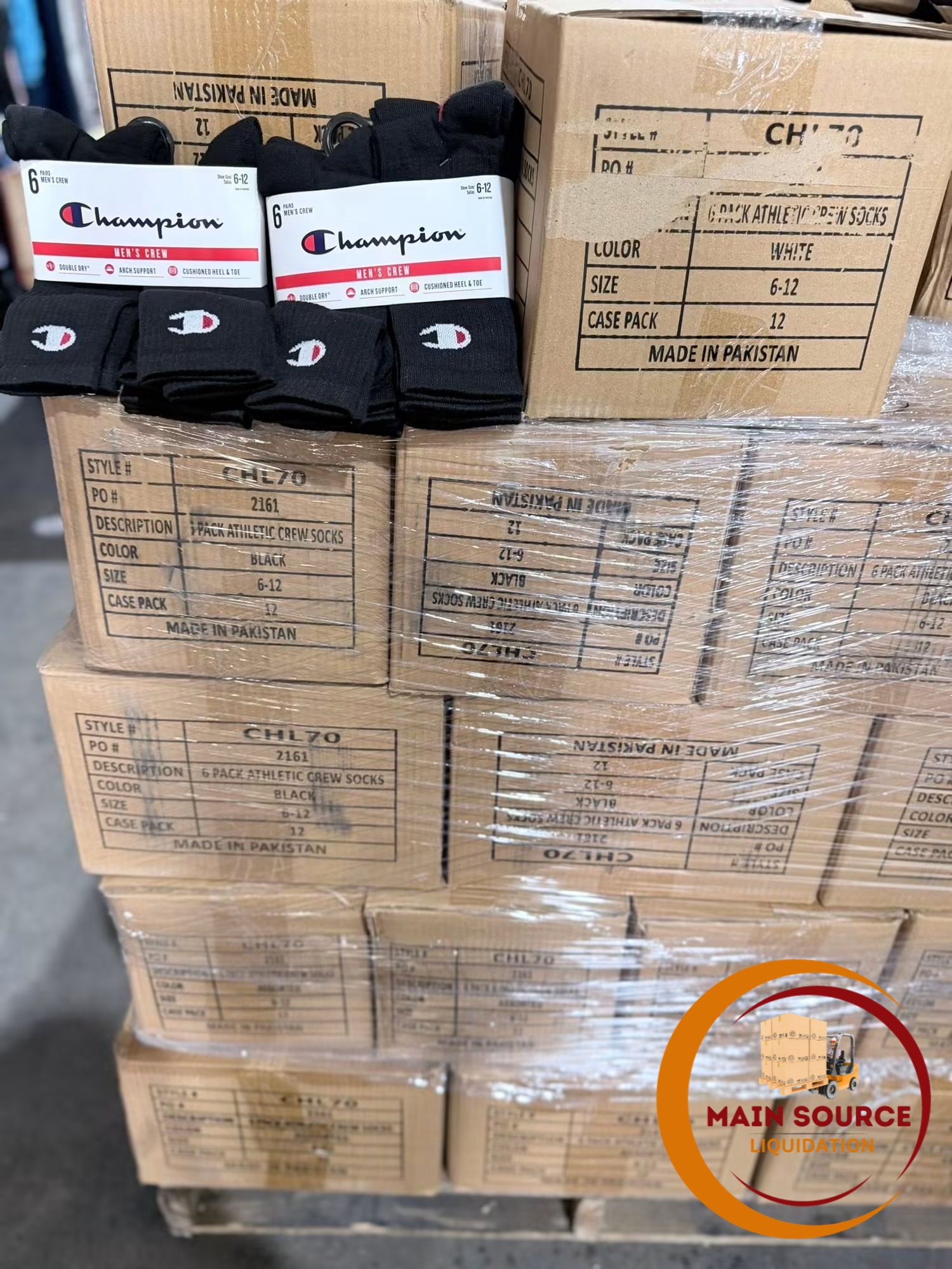 Pallets of socks and hose