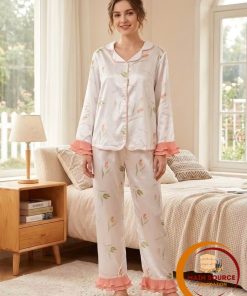 Alternative view of Silk and Cotton Pajamas